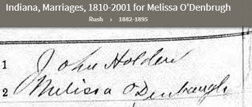 ODenbaugh_Melissa_mother_Ancestry.com - Indiana, Marriages, 1810-2001